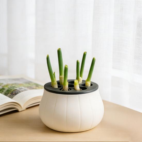 Настольная гидропонная установка для выращивания лука-порея с откидной крышкой, кухонный контейнер для повторного выращивания для легкого отрастания лука-порея