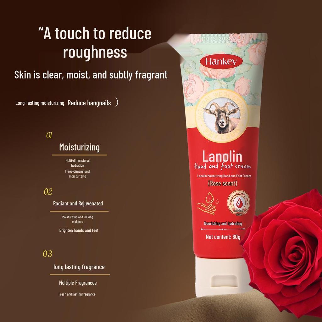 Han Ji Lanolin Hand & Foot Cream 80g - Anti-Crack Moisturizing for Autumn & Winter