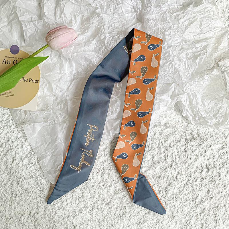 New Luxury Brand Model Small Silk Scarf for Women Hair Band Bag Handle Handbag Ribbon Scarf Neck Scarves Neckerchief