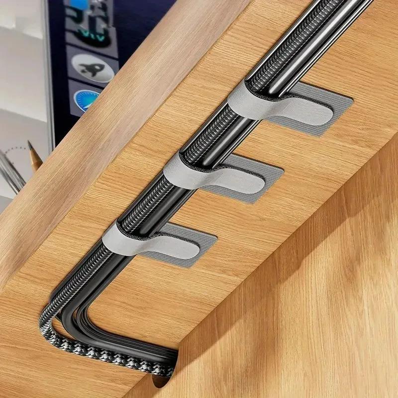 Многоразовые кабельные стяжки, крепежный органайзер, держатель для шнура, самоклеящийся регулируемый органайзер для шнура, ремни для управления столом