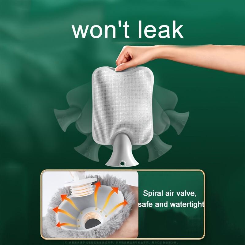 1pc 33.81oz/ 67.63oz Large Capacity Plush Hot Water Bag: PVC Material, Hand Warmer Perfect for Bed