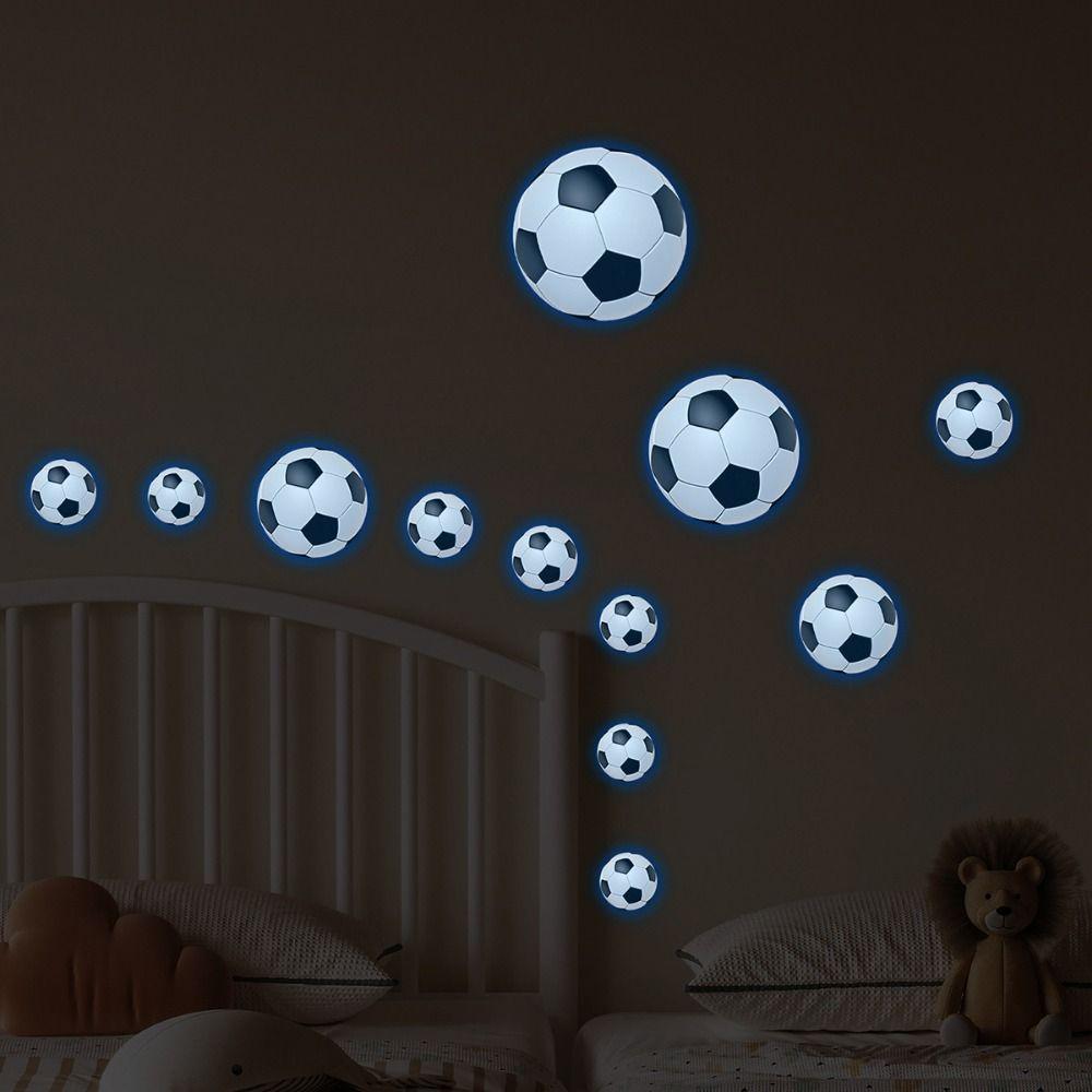 Glow in The Dark Cartoon Football Stickers Creative Glowing Football Stickers Soccer Fan