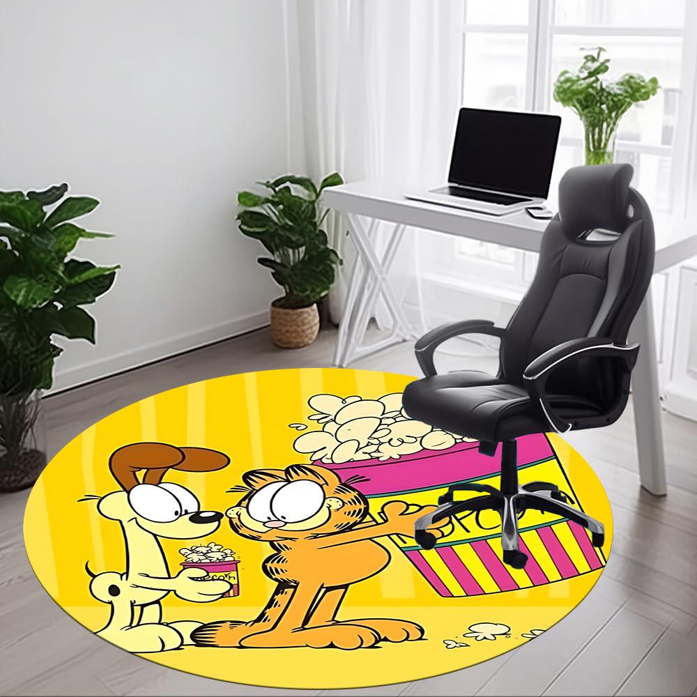 1 шт. Круглый ковер Garfield Movie Night для офиса, спальни, гостиной, декор для дома, декор комнаты, Offic a1016098