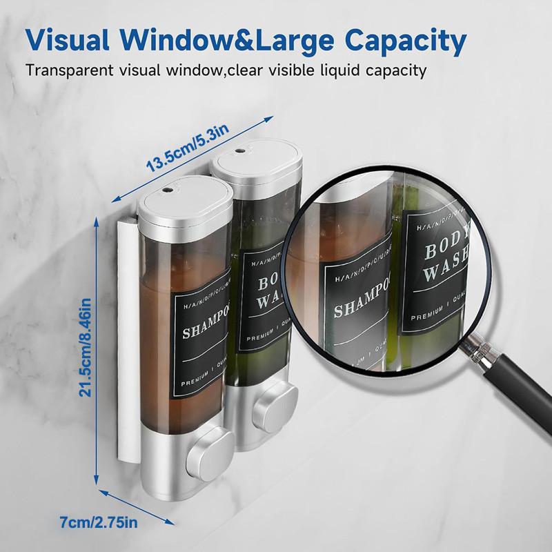 300 мл 2-камерный дозатор мыла для душа настенный для душа настенный дозатор шампуня и кондиционера для ванной комнаты отеля с этикетками