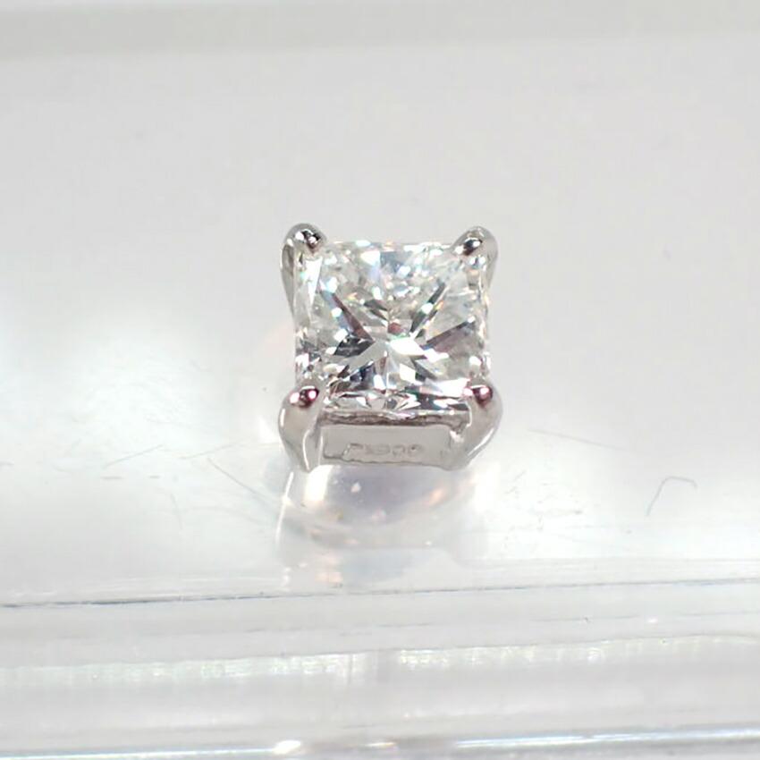 [Б/у] Серьги из платины 900 пробы с бриллиантами огранки «принцесса»/g441-53