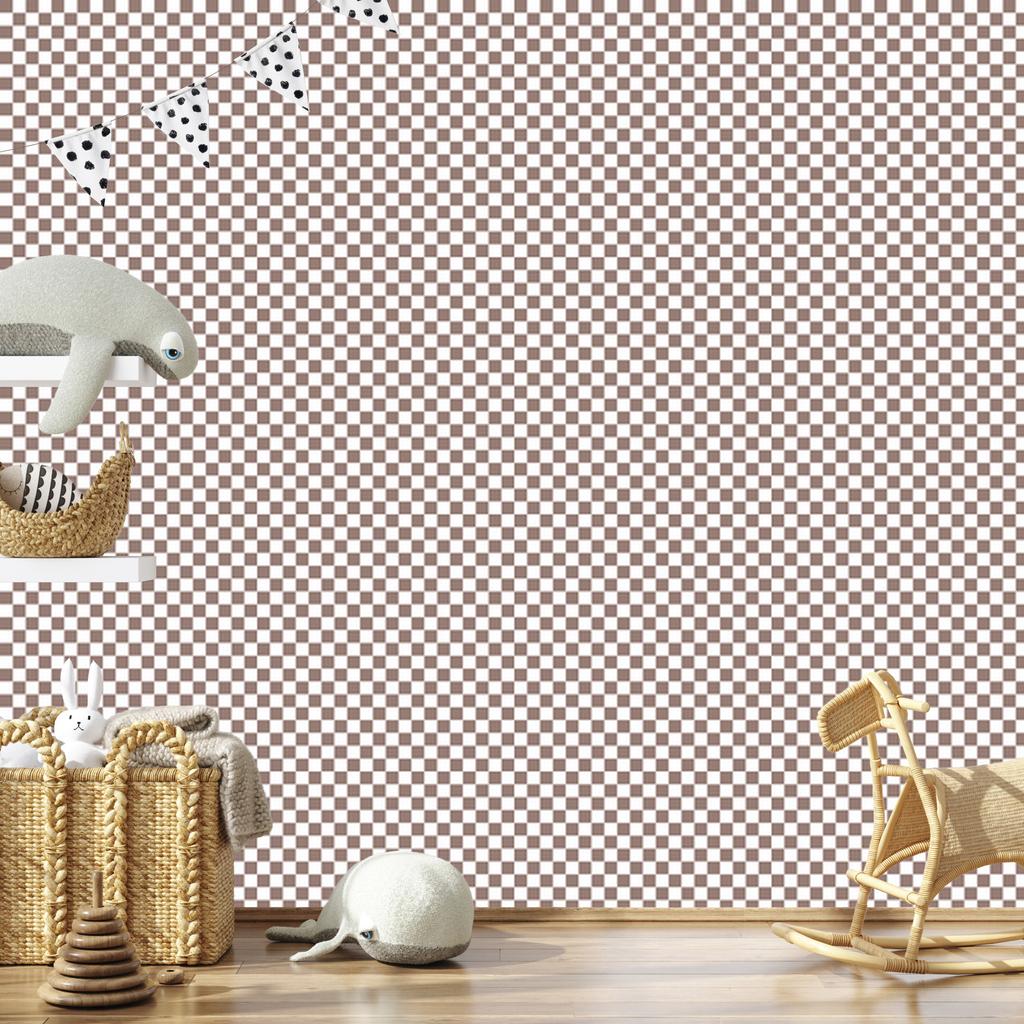 Checkerboard wallpaper light gray and orange 50x1000