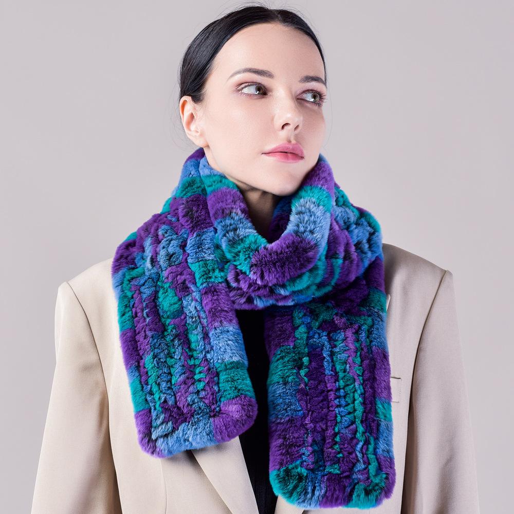Длинный вязаный плюшевый шарф для тепла и объема, универсальный для женщин зимой