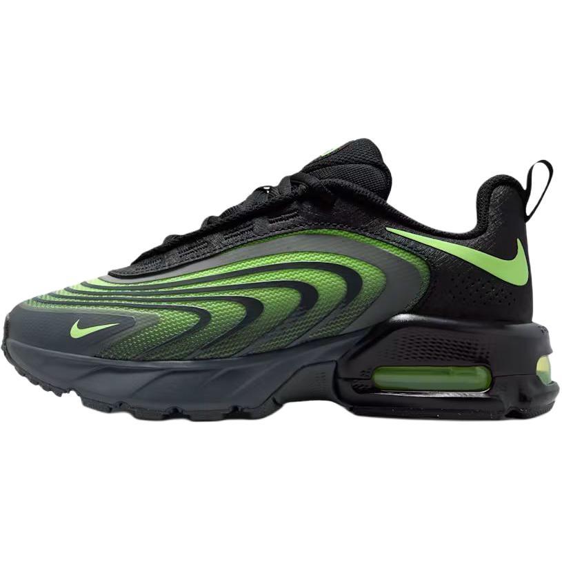 Nike Air Max Огнеупорные, дышащие и нескользящие низкие детские lifestyle кроссовки Черные с неоново-зеленым Детские IF2622-007
