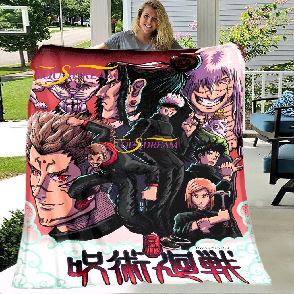 Anime Jujutsu Kaisen Soft Throw Blanket Throw Blanket Soft Cartoon Printed Bedspread Bedspread Sofa Gift Tv Blanket