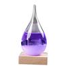 Transparent Droplet Storm Glass with Wooden Bass Home Barometer Bottle Office Decor