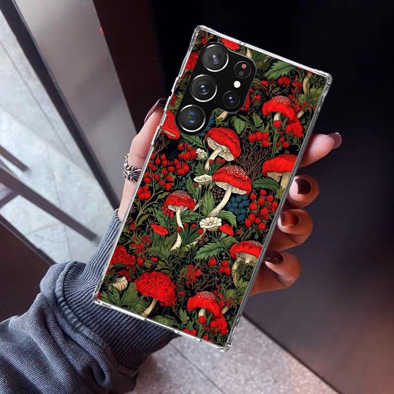 Colorful Mushroom Phone Case For Samsung Galaxy S23 S24 S25 Edge S26 Ultra S22 + S21 Plus S20 FE Cover Silicone Print Shell Gala