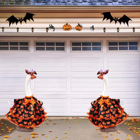 Наряд для гуся для 23-дюймовой цементной пластиковой статуи гуся, одежда и аксессуары для гуся на Хэллоуин для декора улицы, патио, двора, газона