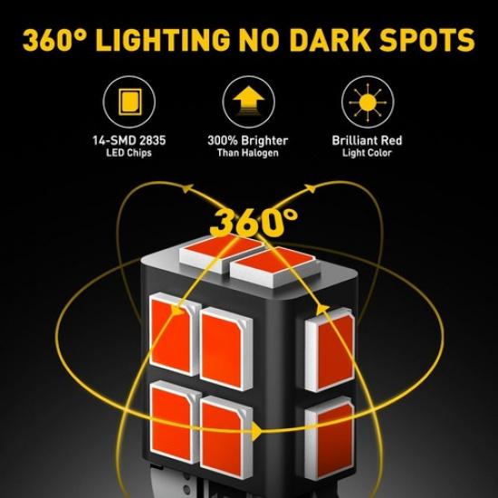 AUXITO 10X Ultra Red T10 W5W Interior Package LED Light bulbs 194 168 14E