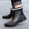 Fashion Rain Shoes Men's Trend Short Tube Water Shoes Outer Wear Work Shoes Medium Tube Waterproof Non-slip Wear-resistant Rain Boots Women