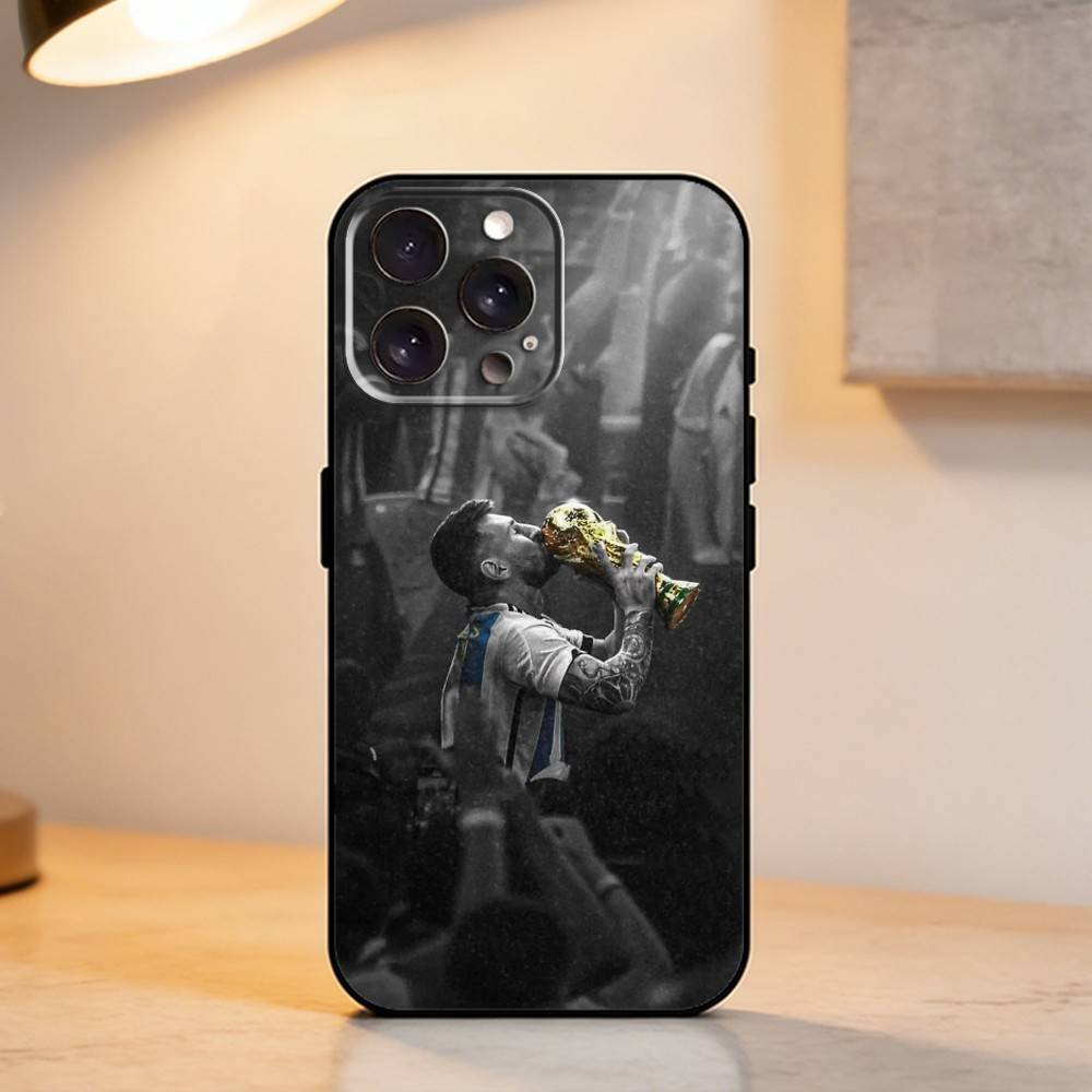 F-Футбол S-Звезда L-Лионель Месси Чехол для телефона для iPhone 17,16,15,14,13,12,11 Plus,Pro Max,XS,Мягкий силиконовый черный чехол
