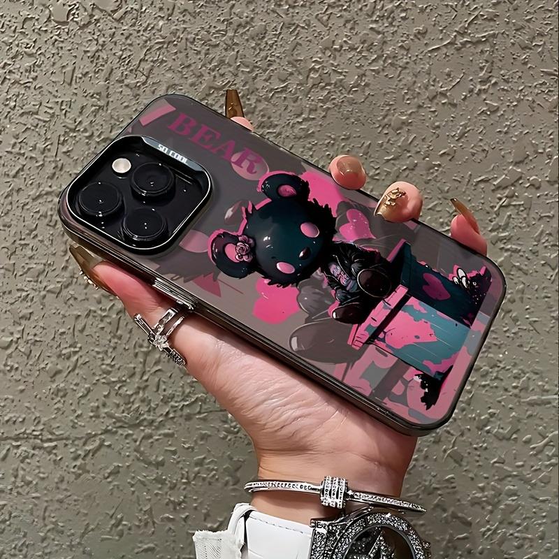 Черный медведь Граффити Чехол для телефона Для Samsung Galaxy S25 S24 S23 Ultra S22 S21 FE Plus A54 A53 A55 A33 A34 A35 A16 A15 Матовый чехол