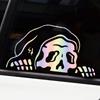 Peeking Skeleton Car Decal Водонепроницаемые наклейки на Хэллоуин со скелетом Реалистичные наклейки с изображением черепа ужасов Готическое украшение для автомобиля для путешествий
