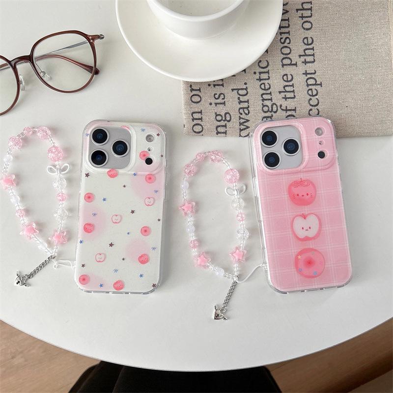 Корейский клетчатый чехол-пончик для iPhone 17/16 Pro Max/15/14