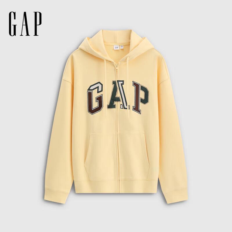 Gap Унисекс Толстовка с капюшоном свободного кроя с логотипом, тяжелая, с начесом из углеродного волокна
