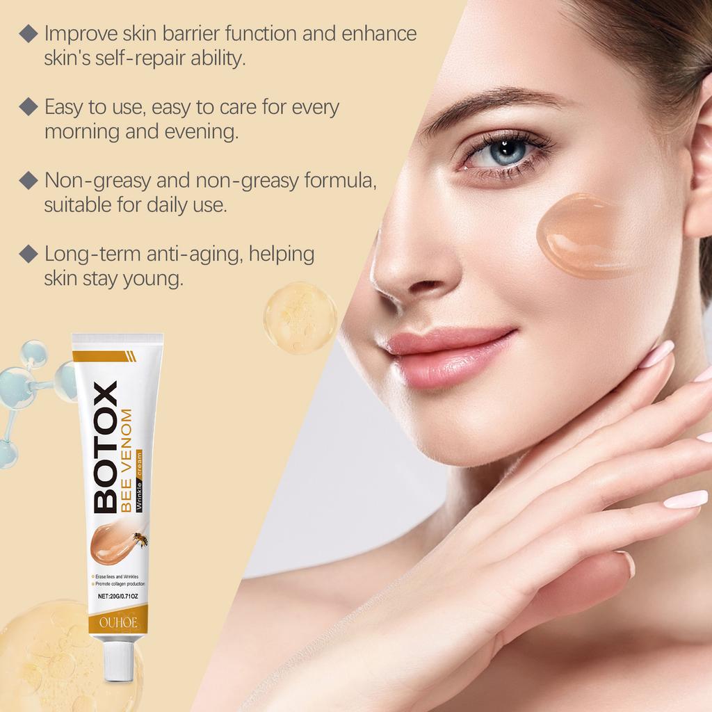 Крем Botox Bee Venom: Быстро впитывающаяся формула для стирания линий и морщин, увлажнения и увлажнения всех типов кожи