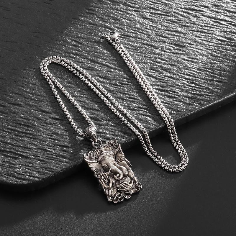 Подвеска в виде бога слона Ганеши, ожерелье для мужчин и женщин, модный амулет Бога Фортуны, ювелирные аксессуары, цепочка