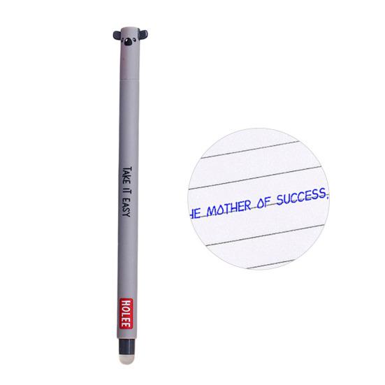 Стирающаяся ручка 0,7 мм с черными чернилами, с мягкой рукояткой, приятной для кожи, с милыми колпачками в виде животных, кнопочный механизм, перезаправляемые ручки, школьные принадлежности