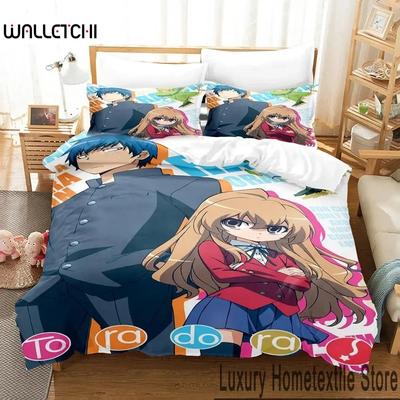 Аниме ТИГР×ДРАКОН Toradora Постельное белье Пододеяльник Постельный комплект Одеяло Чехол Наволочка Одеяло King Queen Size Постельное белье для мальчиков и взрослых