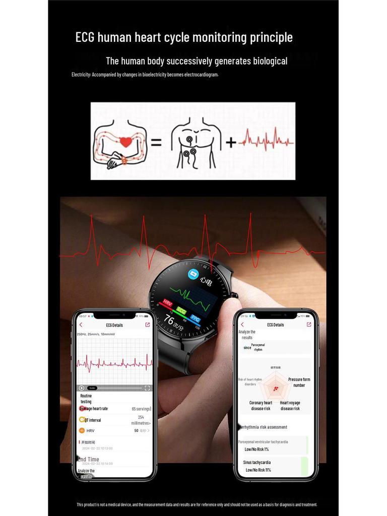 Smartwatch with ECG, Health Monitoring, SOS, Breathing Exercises, Uric Acid & Blood Lipid Tracking, WeChat & Sports Features