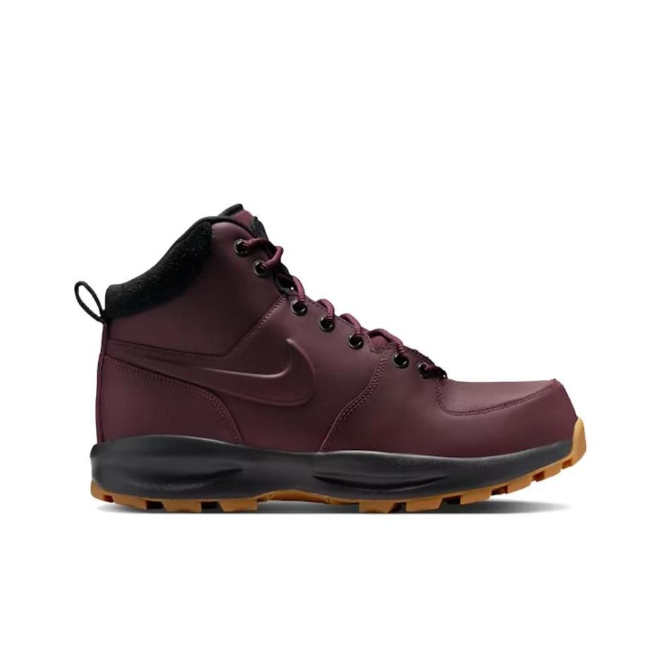 Nike Manoa Leather Бордовый Кранч Унисекс Ботинки Красно-Черные с Коричневой Подошвой HF7095-600