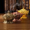 Chinese Alloy Buddha Incense Burner Lotus Flower Incense Holder Censer for Buddhist Home Office Decoration Indoor Ornaments Gift