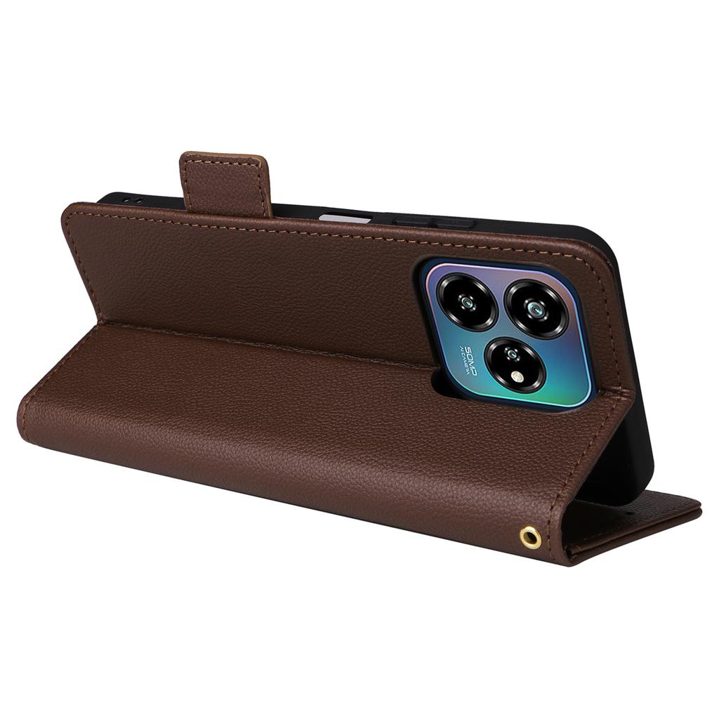 Чехол для ZTE Axon 60 Lite/Blade V60 Vita с ремешком на запястье, текстура личи, кошелек из ПУ кожи, чехол для телефона