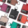 Anti-Scratch Non-Slip Leather Coque Case for Samsung Galaxy Z Flip 4 5 5G Flip5 Flip4 Flip3 Flip 3 Zflip4 Finger Ring Phone Bag Cover
