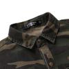 Men Casual Long Sleeve Camouflage Turn Down Collar Shirt