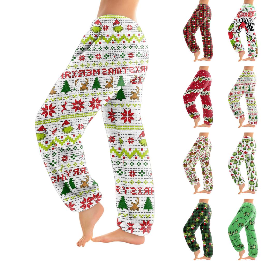 Women's Solid Color Trousers With Cuffs Casual Pants And Pajama Pants