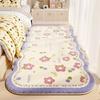 Small Red Flower Bedroom Bedside Rugs Girl Room Carpet Anti-Fouling Washable Floor Mat Bay Window Blanket