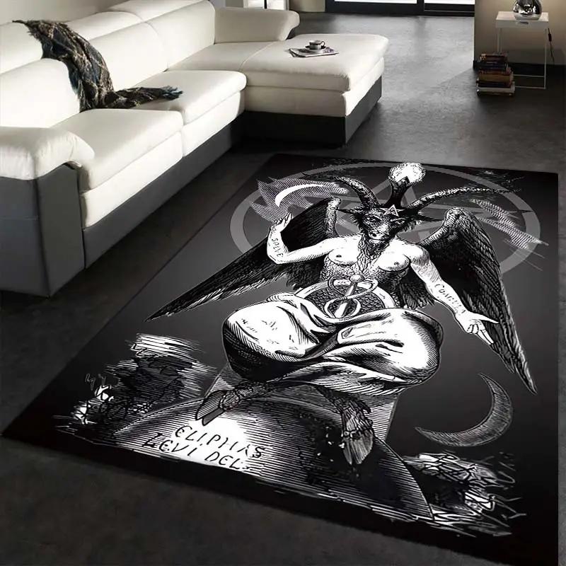 Halloween Skull Moon Living Room Decorative Rug Sofa Table Large Rug Bedroom Bedside Decorative Floor Mat