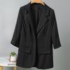 Женский летний костюм, пальто с лацканами 45355, облегающая повседневная куртка с рукавами и одной пуговицей