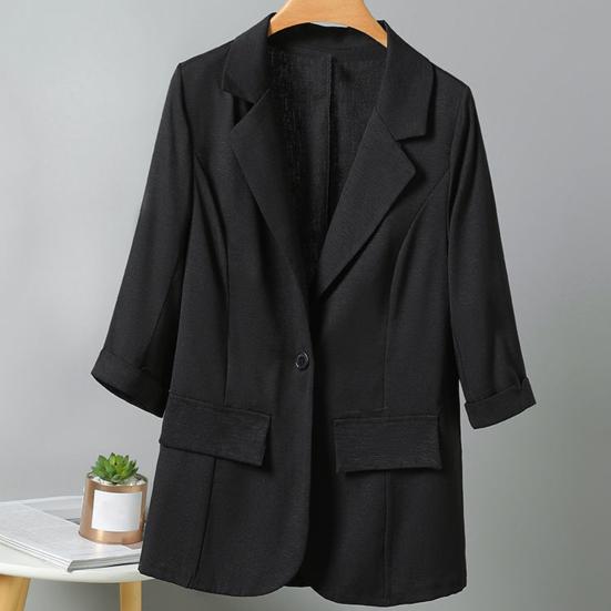 Женский летний костюм, пальто с лацканами 45355, облегающая повседневная куртка с рукавами и одной пуговицей