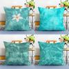 Blue Green Ocean Print Pattern Pillow Case Anti-dustmite Pillowcase Invisible Zipper Silky Short Plush Sofa Cushion Cover