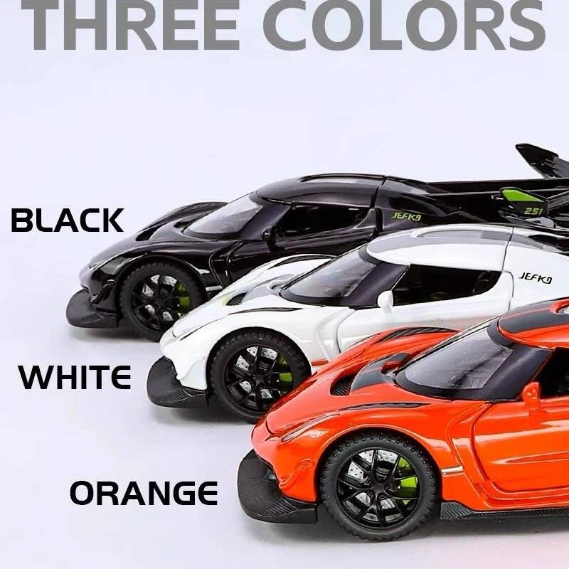 Koenigsegg Jesko Attack Суперкар Симуляция Литые и Игрушечные Транспортные Средства Звуки и Свет Машинка с Инерционным Двигателем 1:32 Подарки из сплава для детей
