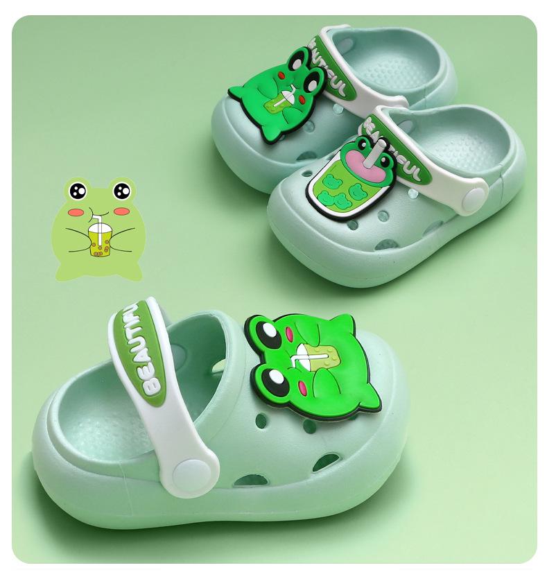 Детские милые летние шлепанцы с медведем, нескользящие: Мягкая подошва, крутые клоги для мальчиков и девочек