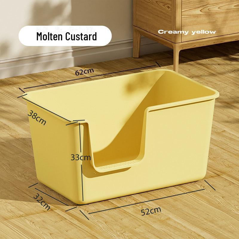 Extra Large Semi-Enclosed Cat Litter Box with Anti-Splash Design