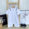 Baby Boy Tencel Polo Romper with Embroidery 