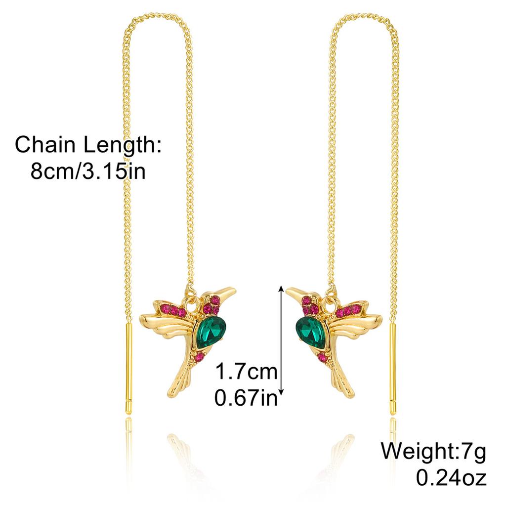 Длинные серьги-протяжки высокого класса с кубическим цирконом и кристаллами в виде пчел, разноцветные серьги-протяжки в виде птиц, трендовые серьги 2026, повседневные украшения