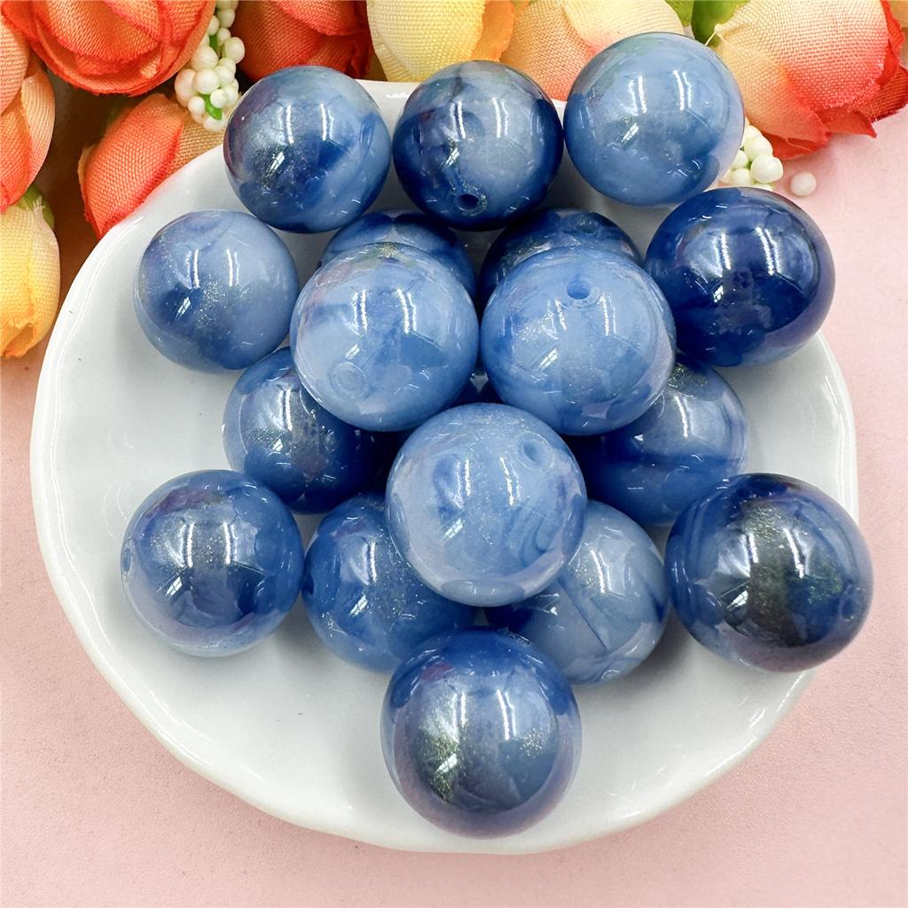 Высококачественные круглые 20 шт. материалы из бисера для изготовления браслетов и сережек акриловые ювелирные изделия глазурованный золотой порошок DIY ювелирные аксессуары свободные бусины 16 мм