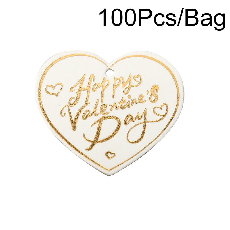 100 шт./пакет Упаковка Украшения DIY День Святого Валентина Вечеринка Бумага Счастливые Этикетки Карты Подарочные Бирки В Форме Сердца
