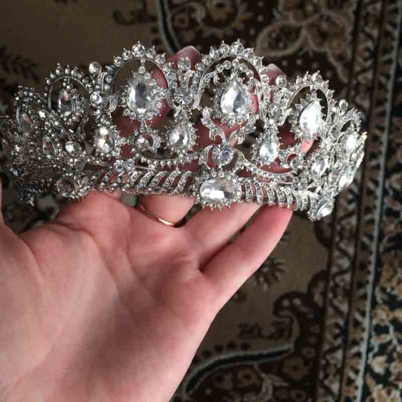 Европейская диадема карок большая корона хрустальная тиара свадебные королевские короны невесты диадемы со стразами аксессуары для волос для украшения головы
