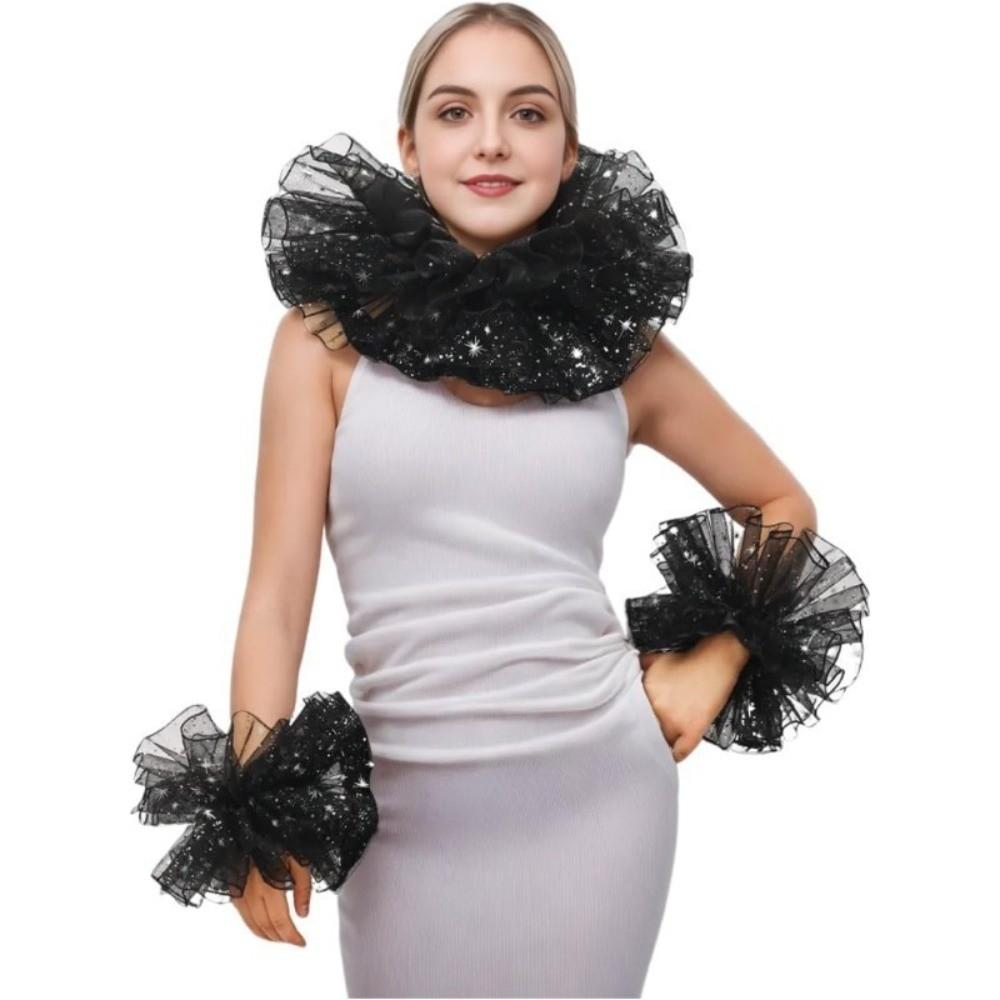 С перчатками воротник с оборками винтажный стиль съемный воротник модный фальшивый воротник шаль