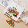 6 Pairs Pendant Earrings Enamel Rainbow Dangle Earrings Set for Women Men Alloy Charms Perfect for Parades Parties Everyday Fashion