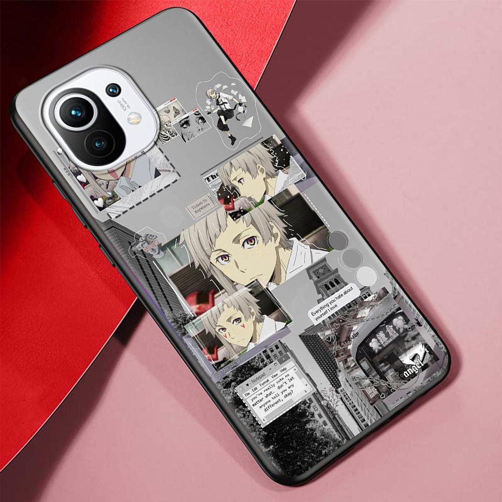 Japan Anime Bungou Stray Dogs Case for Xiaomi Mi 11 Ultra 11T 10T 9T Pro Note 10 A2 9 8 Lite A3 CC9E 10S Black Soft Phone Cover